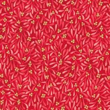 Robert Kaufman Holiday Flourish Festive Finery Crimson quilting fabric
