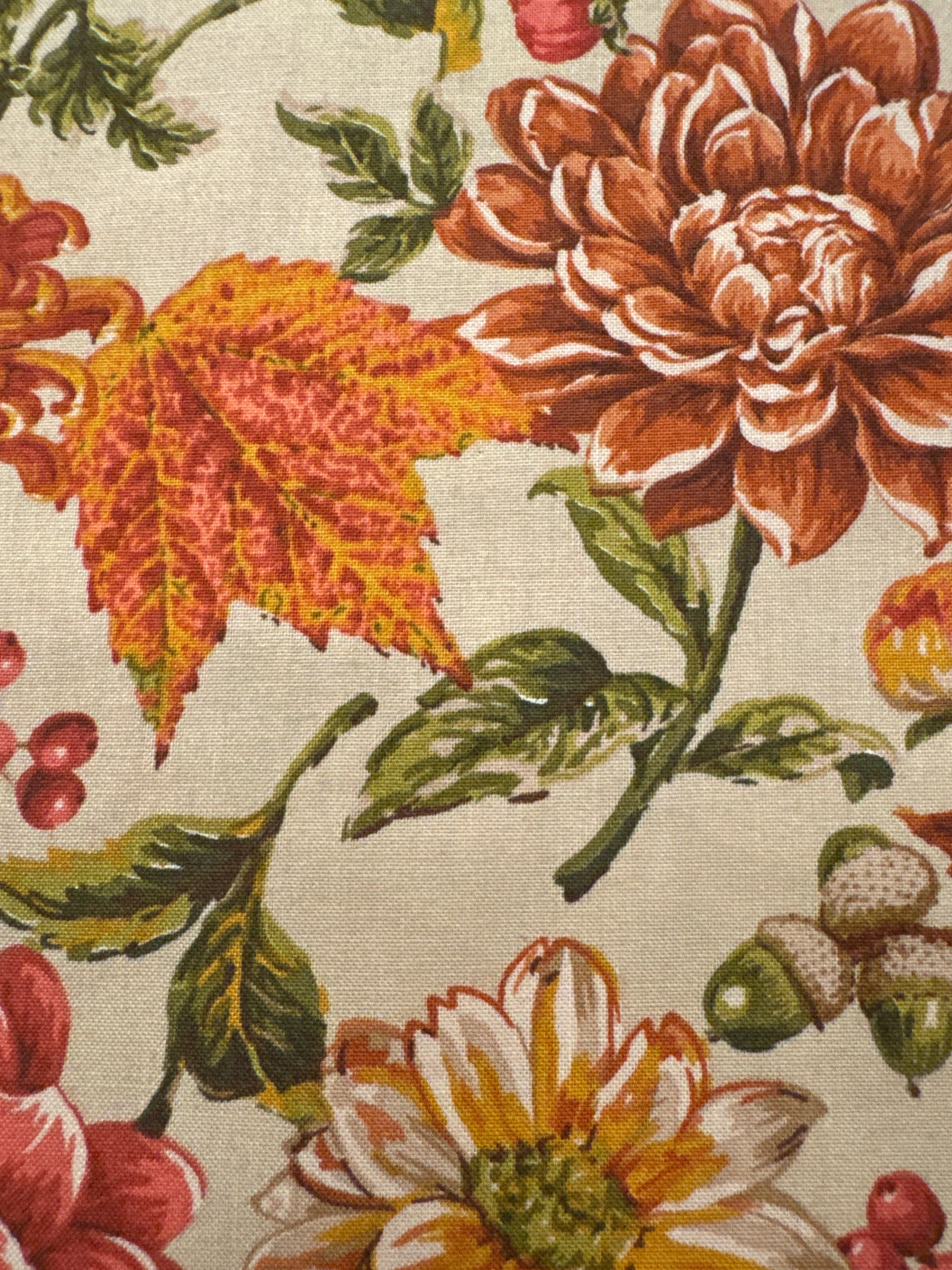 Autumn Woods Tossed Flowers Cream floral quilting fabric by Andover Fabrics