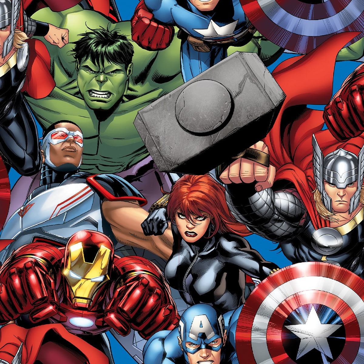 Springs Creative Fabric Marvel Packed Avengers Multi Cotton 44"/45" Fabric Per Yard