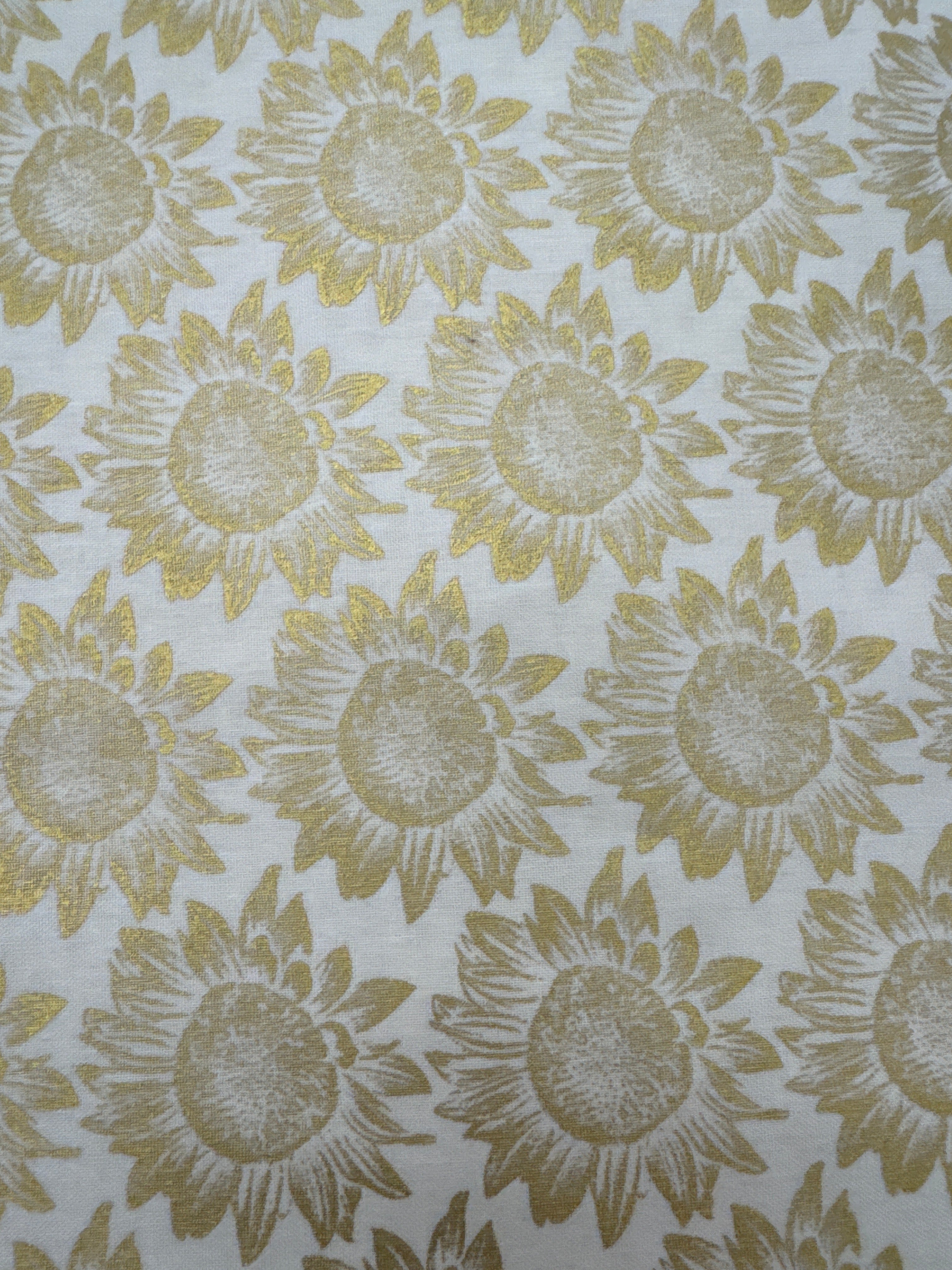 Simply Gold Sunflowers on White floral quilting fabric by Studio E