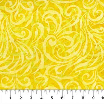 Banyan Batiks Birds of Paradise yellow batik quilting fabric