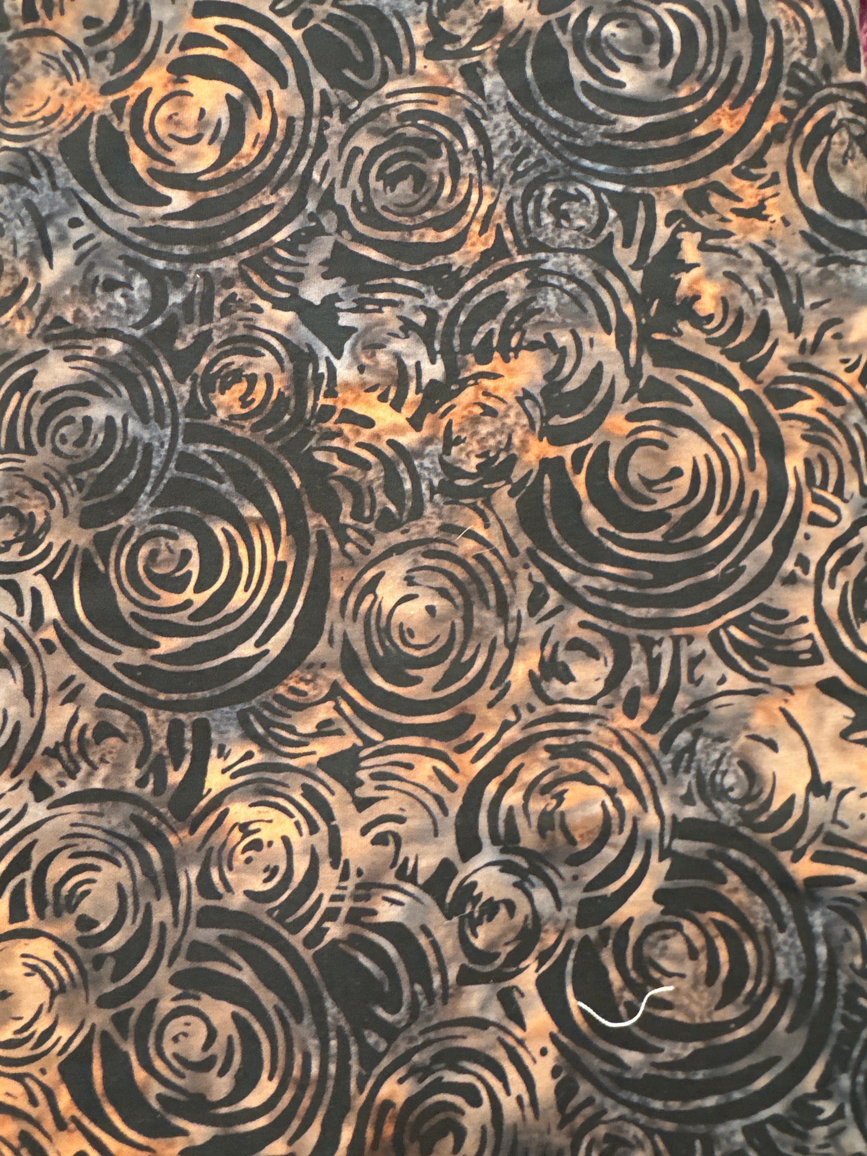 Circle Rose Espresso brown floral quilting fabric by Andover Fabrics