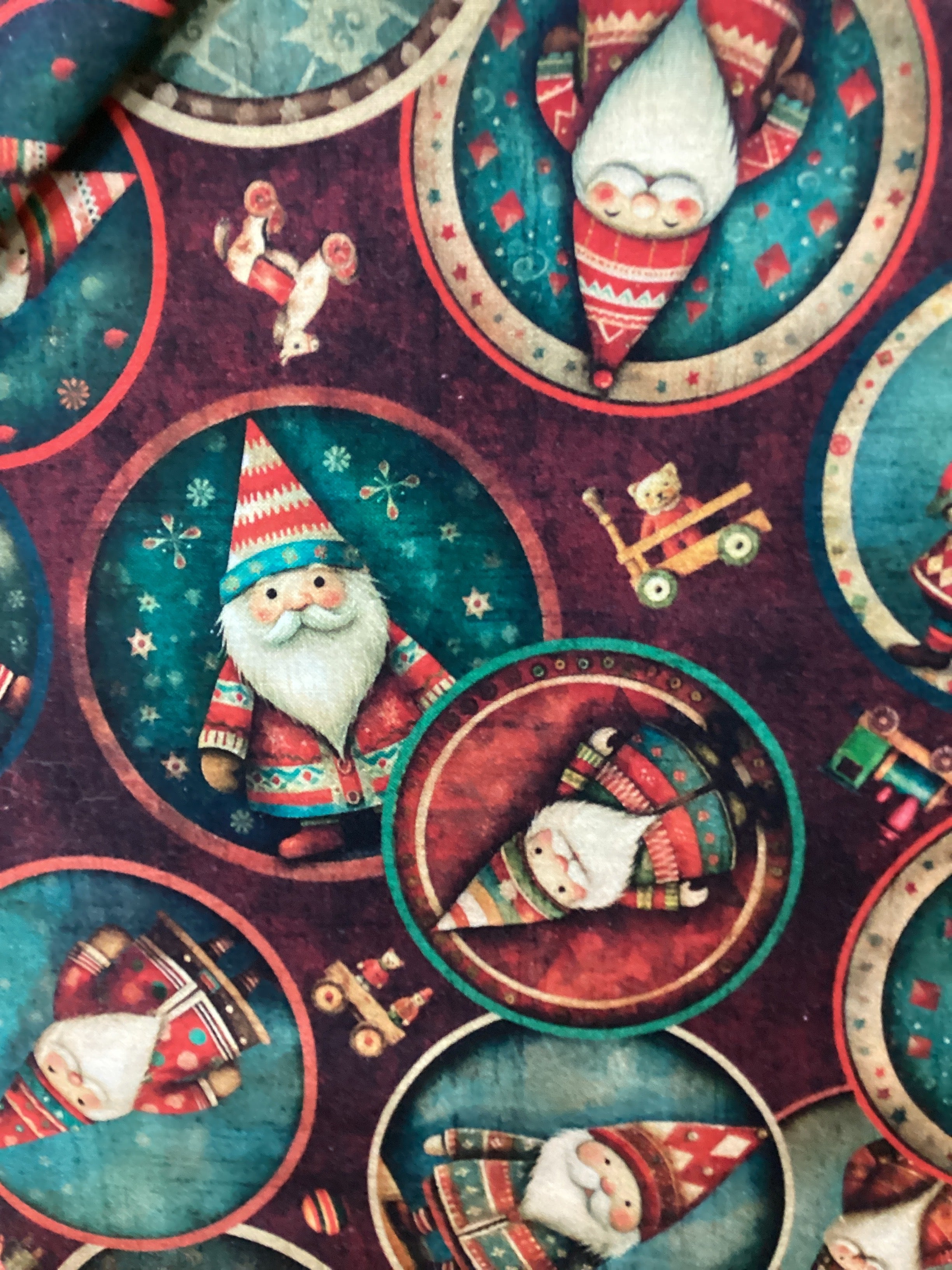 Quilting Treasures Santas Workshop Brick quilting fabric