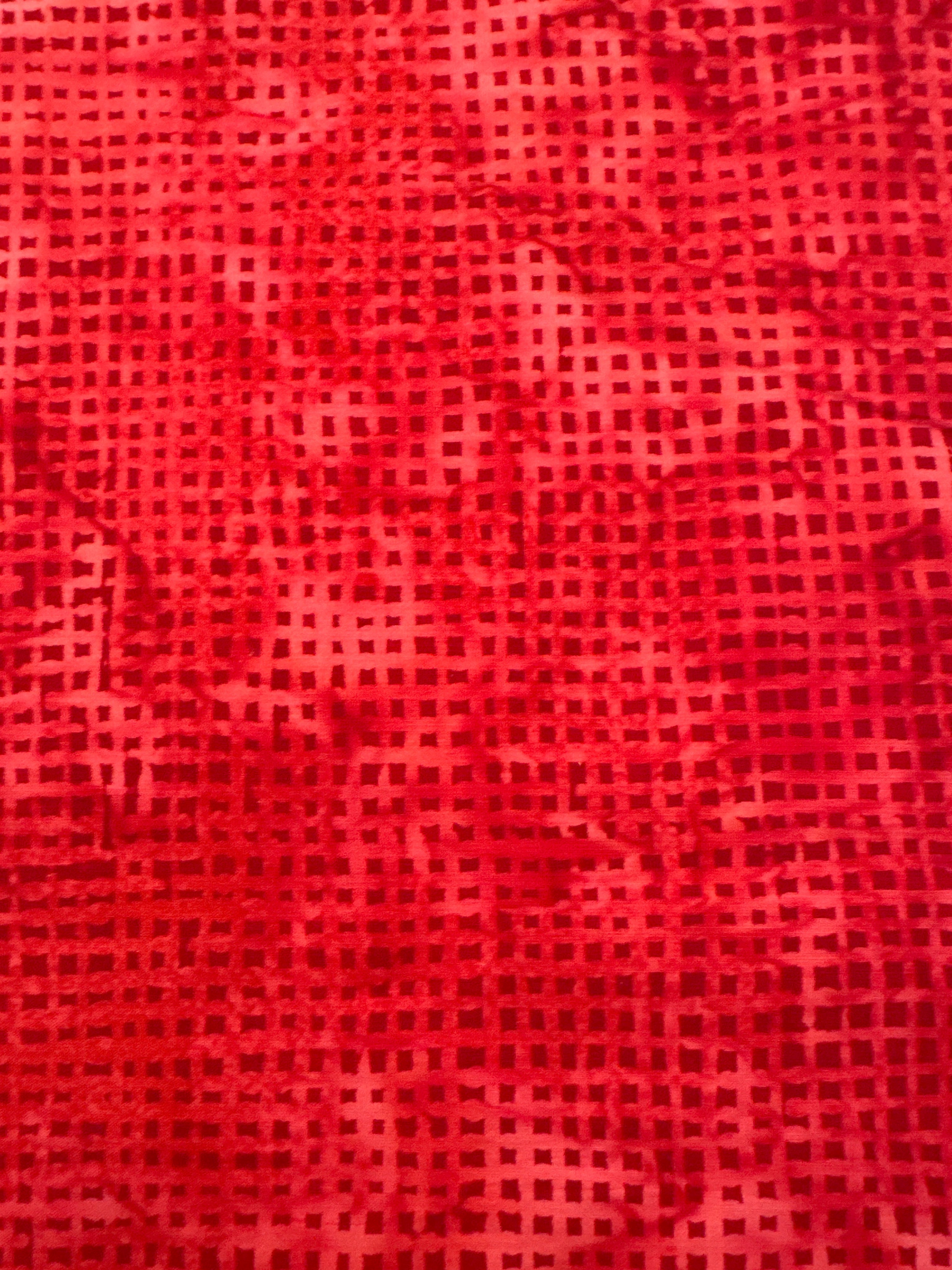 Dotted Square Cherry red geometric quilting fabric by Hoffman Fabrics