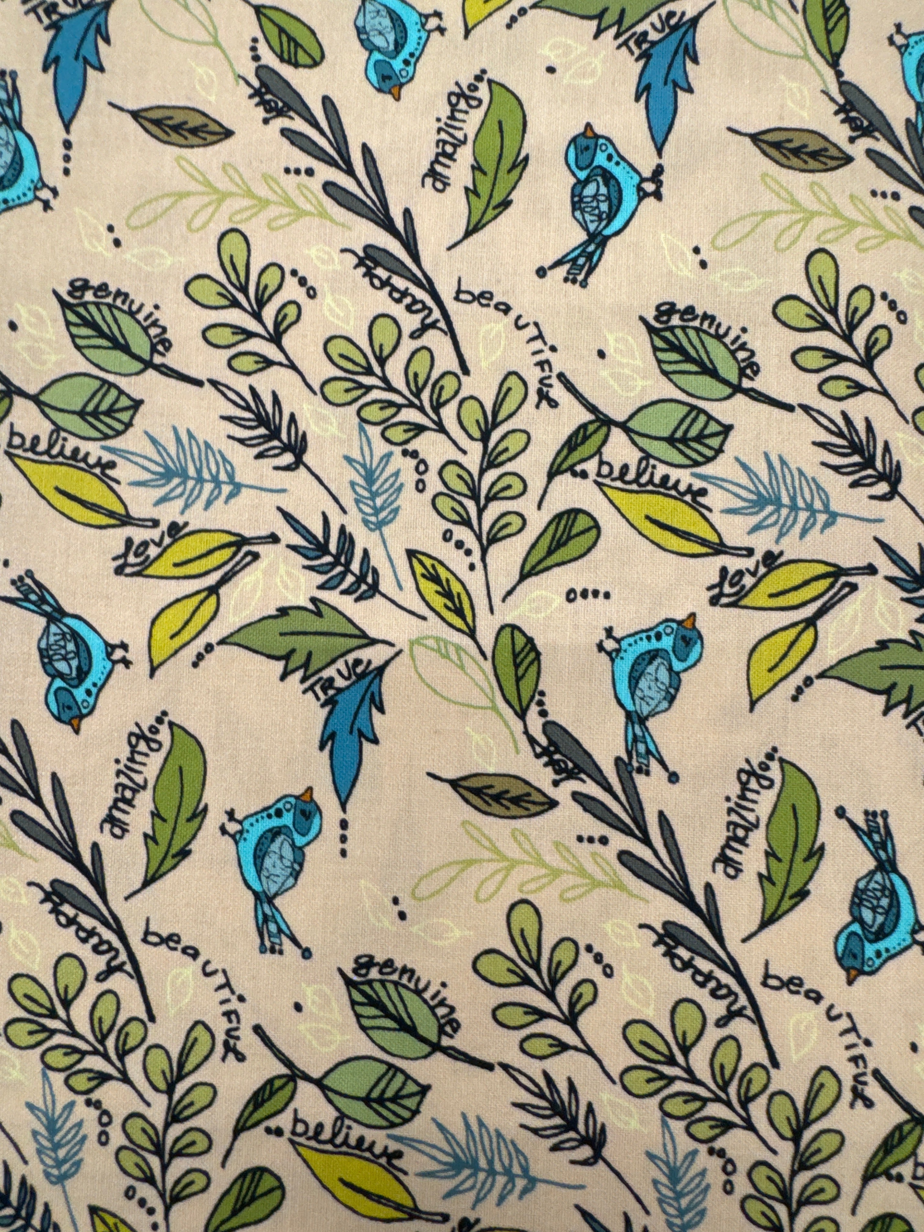 Jaye Bird Peach novelty quilting fabric by Windham Fabrics
