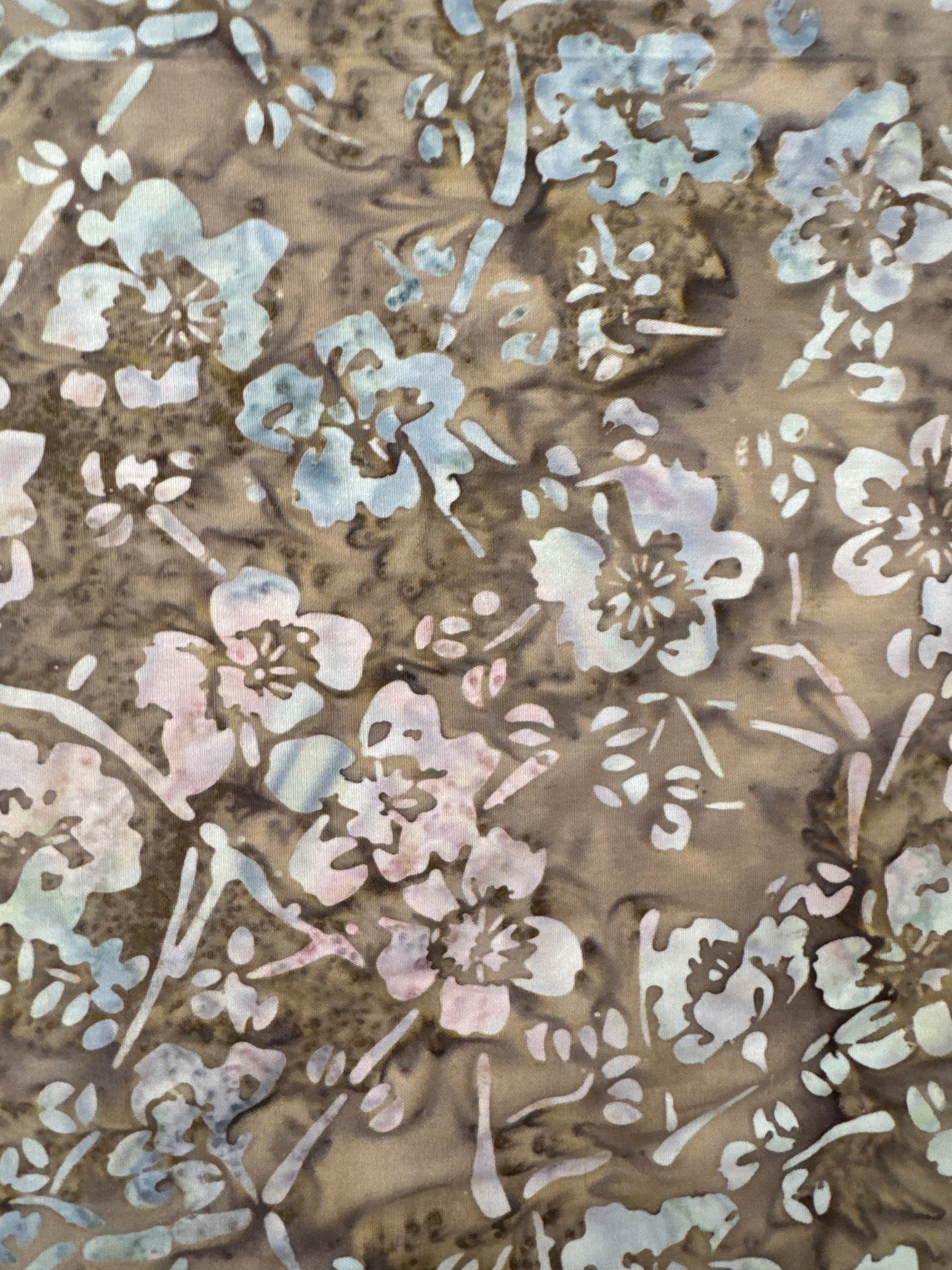 Light Blue Flowers on Dirty Slate floral quilting fabric by Andover Fabrics
