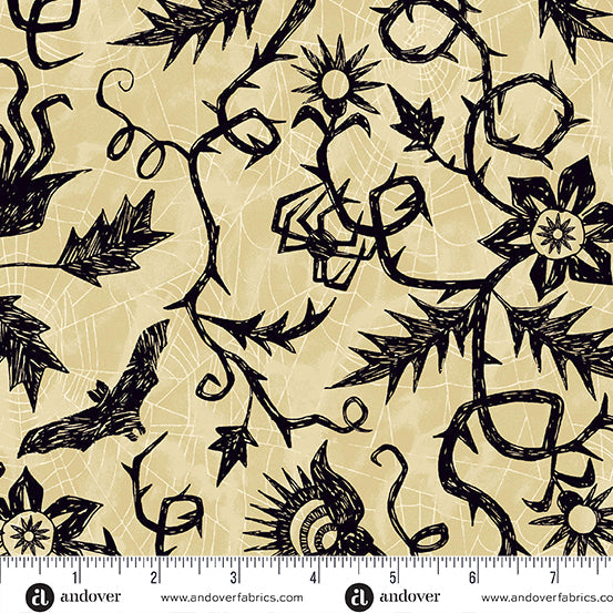 Nevermore A-1076-L Halloween quilting fabric by Andover Fabrics