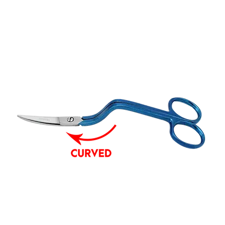 6" True Left Handed Double Curved Machine Embroidery Scissors - Linda's Electric Quilters