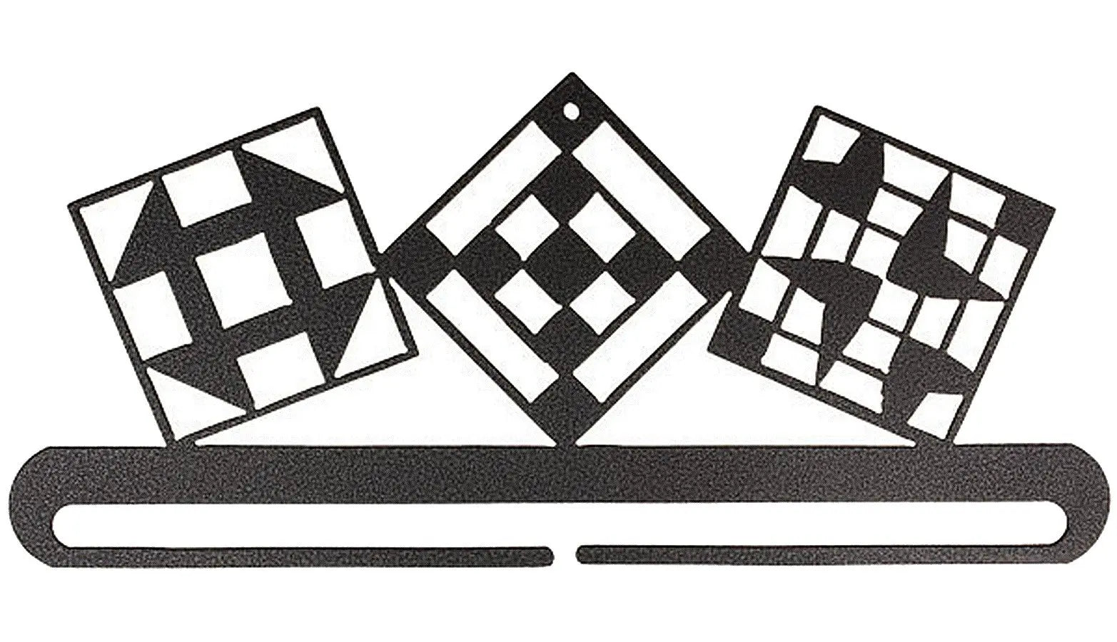 6in Quilt Block Split Bottom Charcoal Fabric Holder - Linda's Electric Quilters