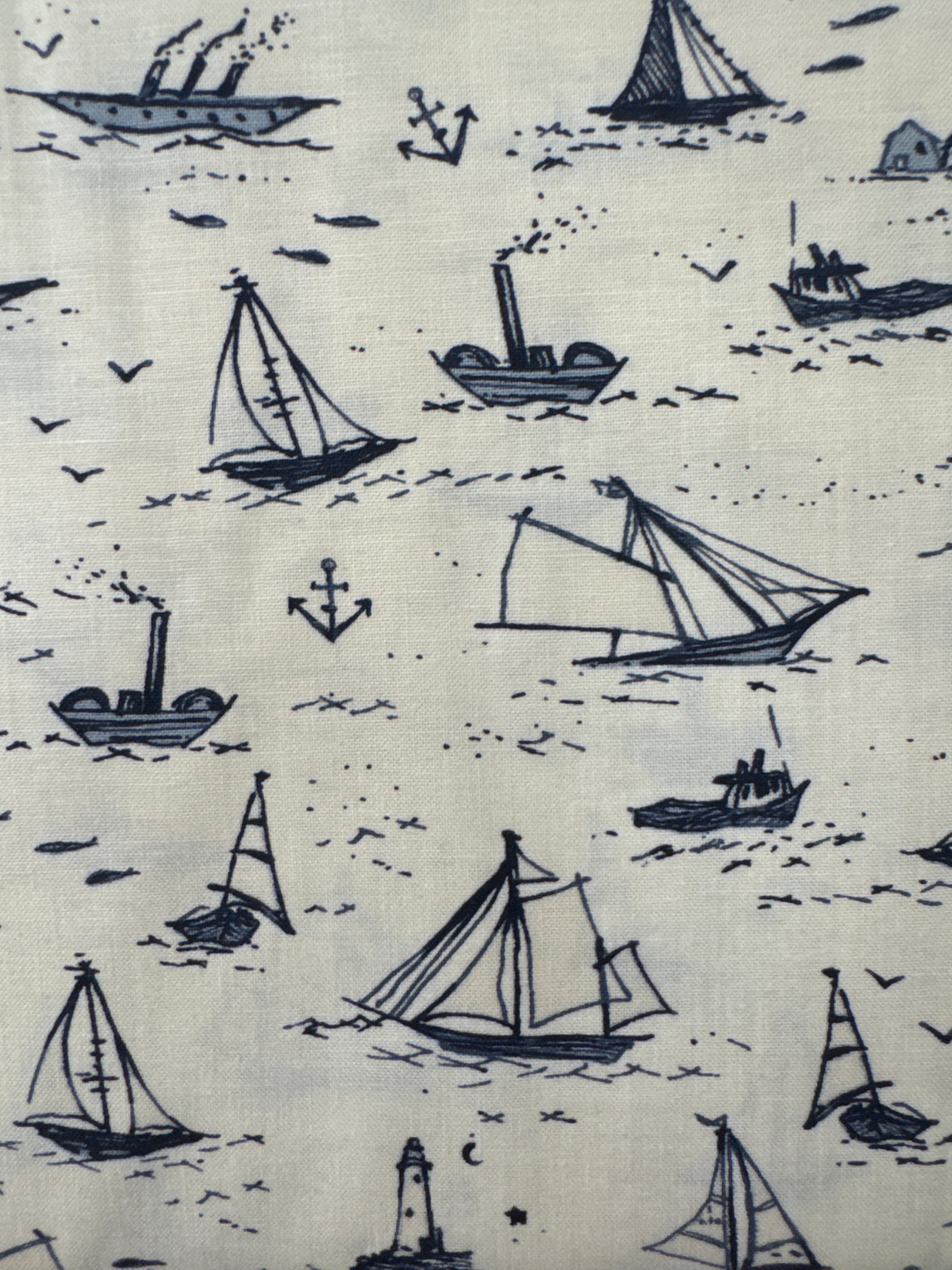 To the Sea Sailboats Sketch Cream novelty quilting fabric by Moda