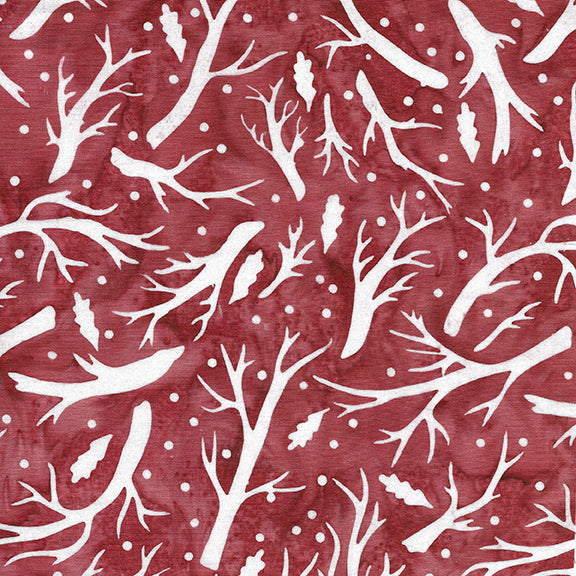 Island Batik branches batik quilting fabric in Paprika