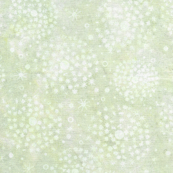 Island Batik dandelion batik quilting fabric in Mint