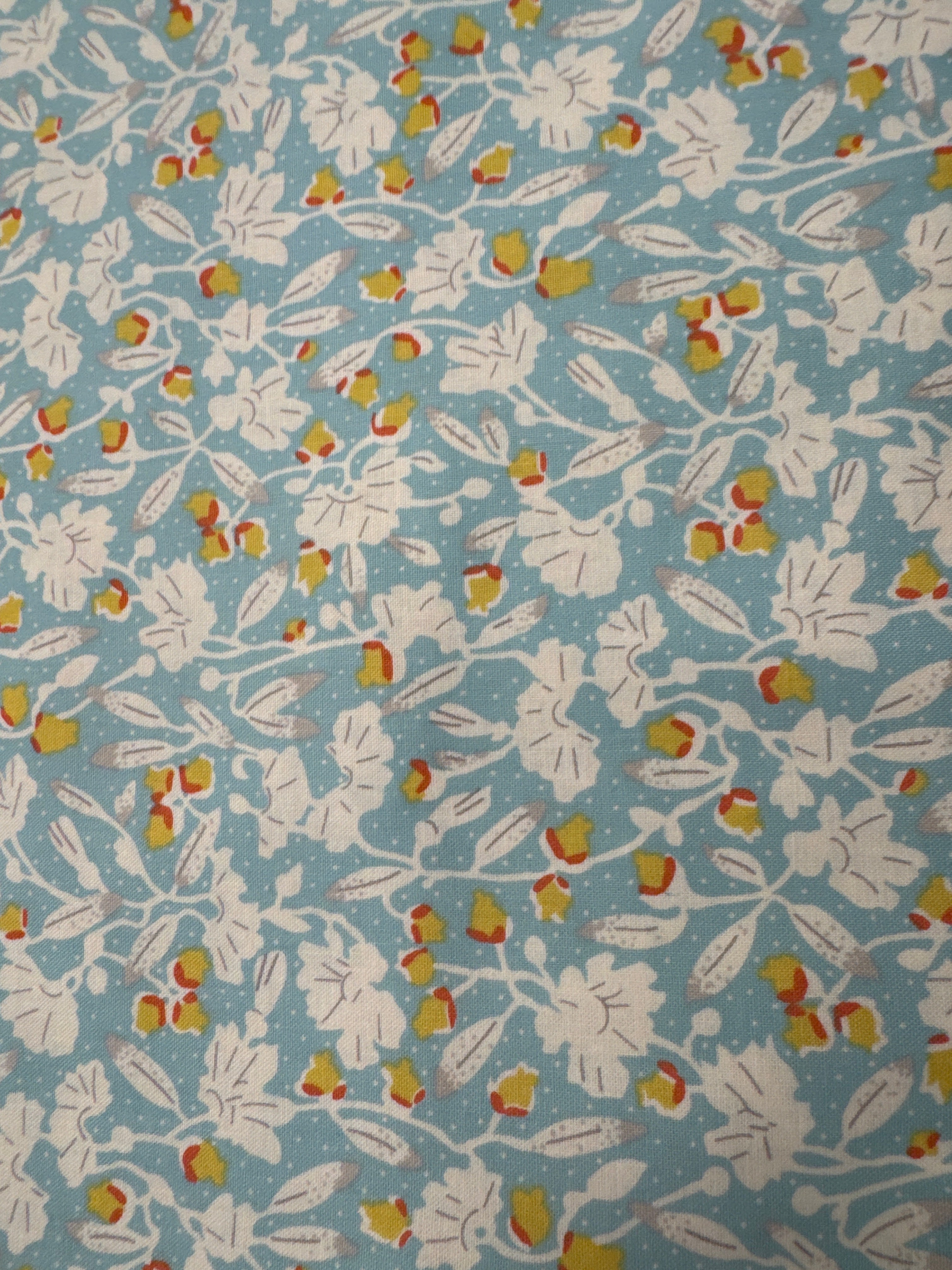 Sweet Ride Blue Buds floral quilting fabric by Andover Fabrics