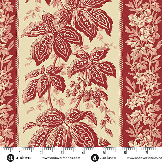 Jingle Bell Holiday Vine Cranberry 44"/45" Fabric Per Yard