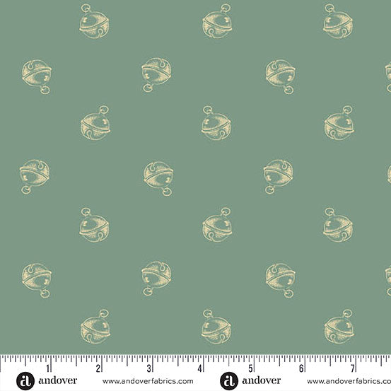Jingle Bell Jingle Bell Vintage Blue 44"/45" Fabric Per Yard