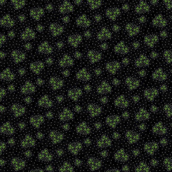Andover Lucky Charms black shamrock quilting cotton fabric