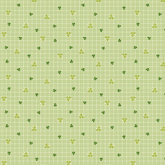 Andover Lucky Charms clover shirting quilting cotton fabric in Light Green