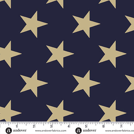 Indigo Star Spangled Fredericksburg Revisited 108" Cotton Wideback Fabric per yard