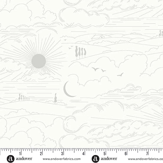 Shadow Alison Glass Dwell White Wideback Cotton Fabric Per Yard