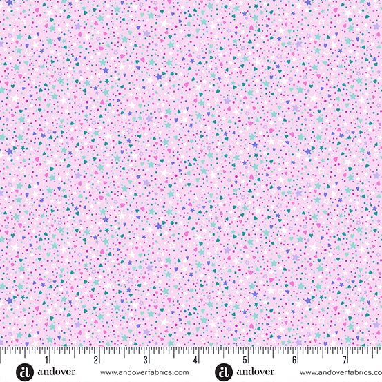 Makower UK Fairy Dust Sparkle Pink quilting fabric — sparkling pink tonal blender