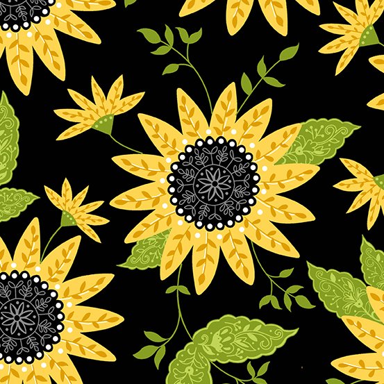 Andover Bee Happy sunflowers quilting cotton fabric