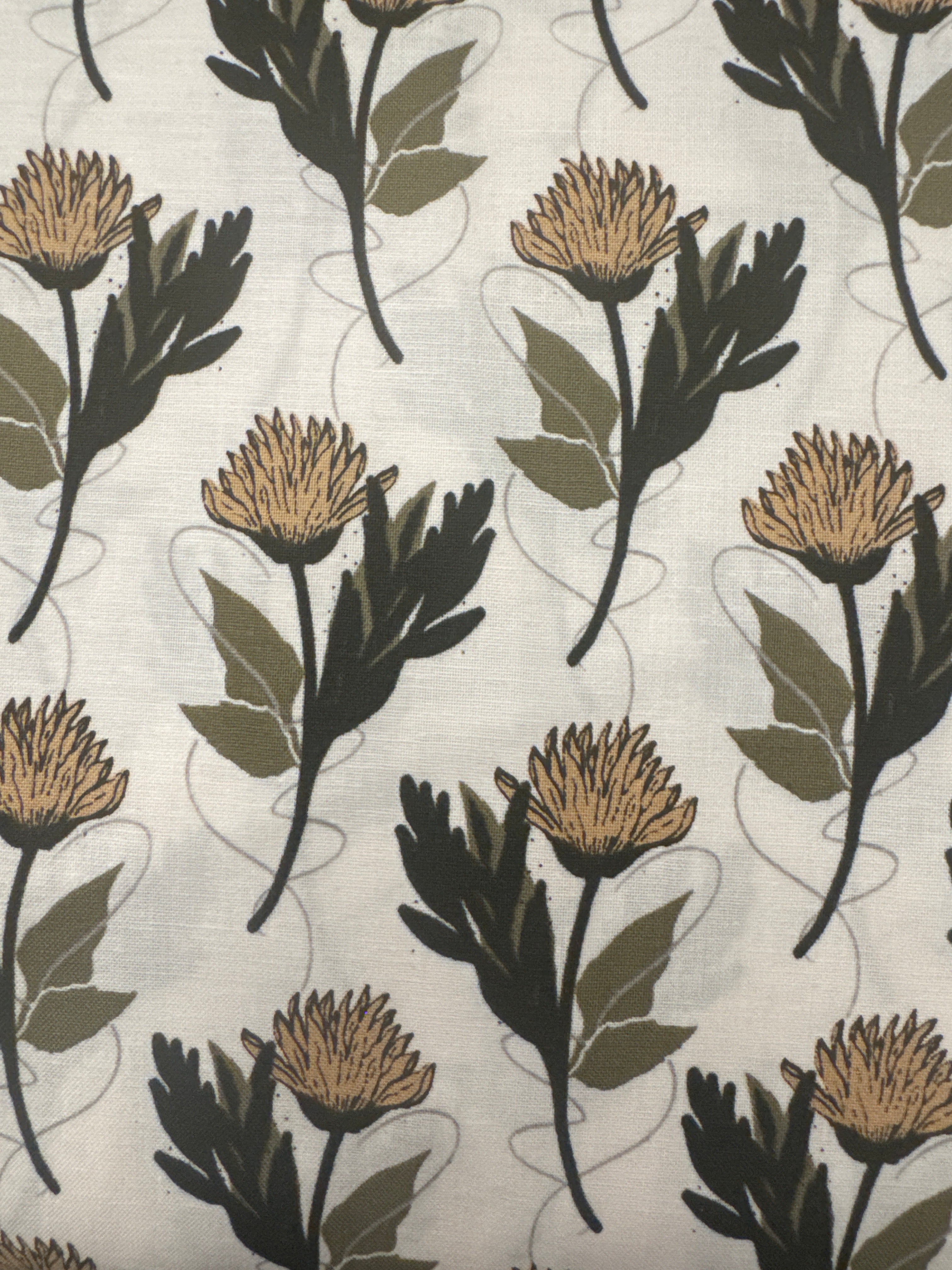 Dancing Daisies Ecru floral quilting fabric by Riley Blake