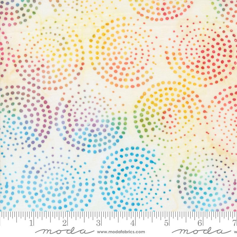 Moda Echo Batiks Rainbow Cream Swirl batik quilting fabric