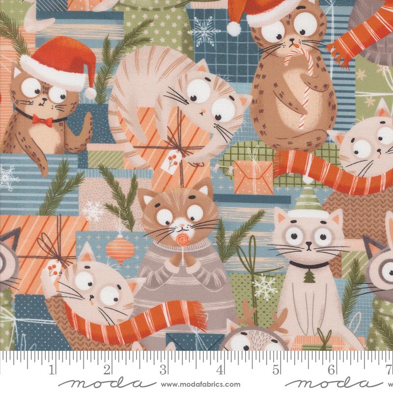 Moda Purrfect Christmas quilting fabric in Multi 39048 11