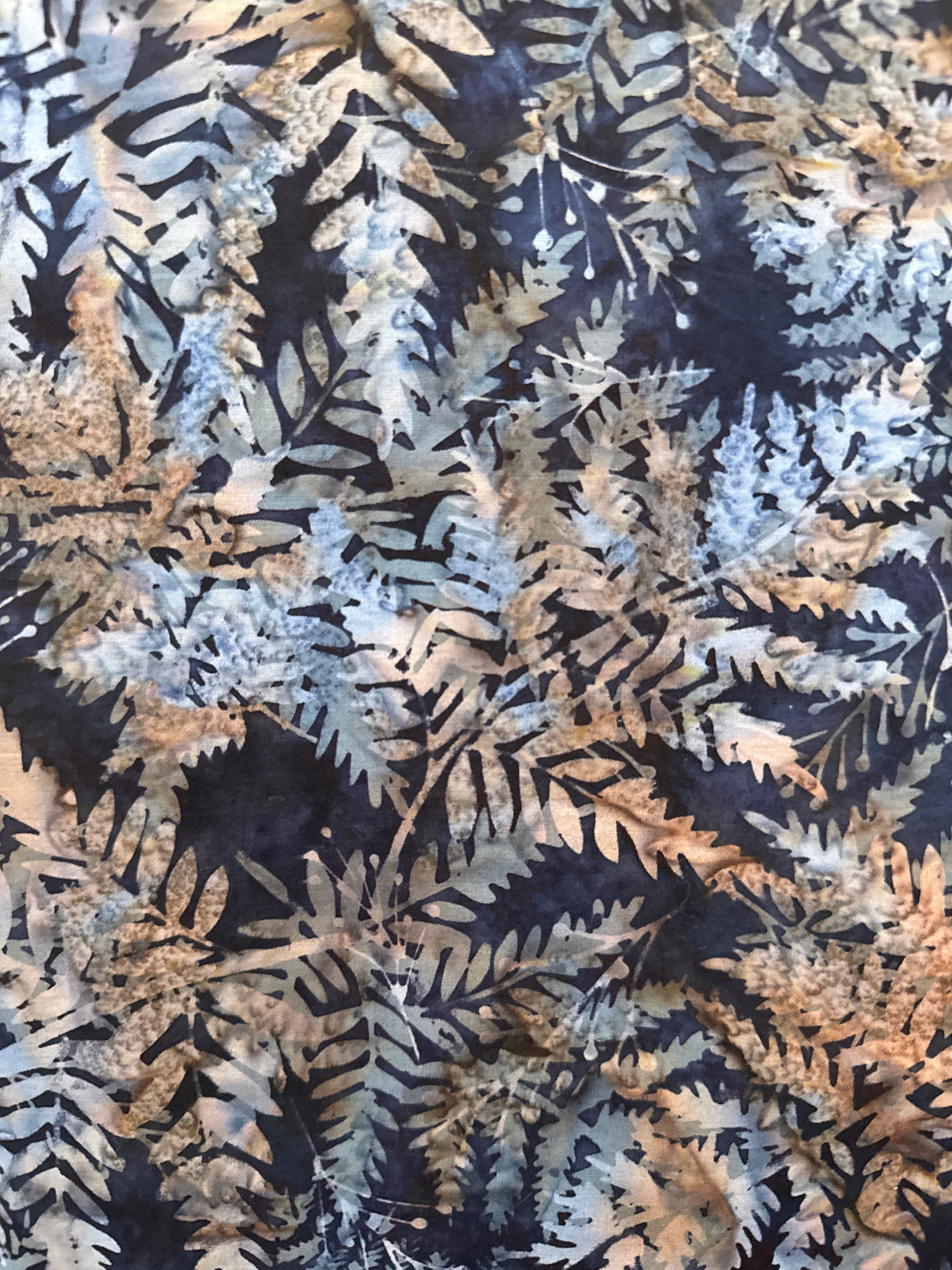 Hoffman Leaves on Licorice quilting fabric