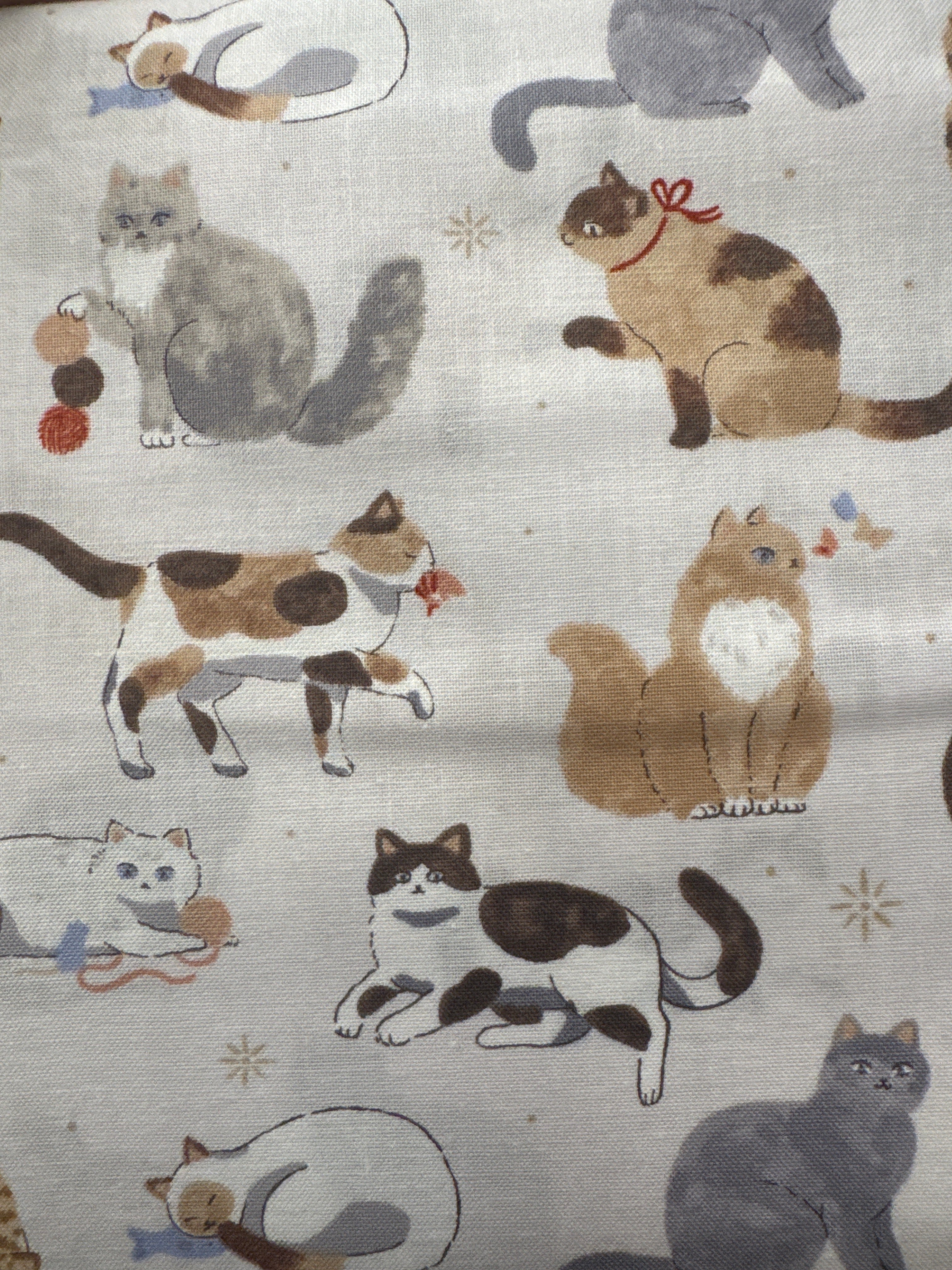 Paws and Play Cats Cream novelty quilting fabric by Figo