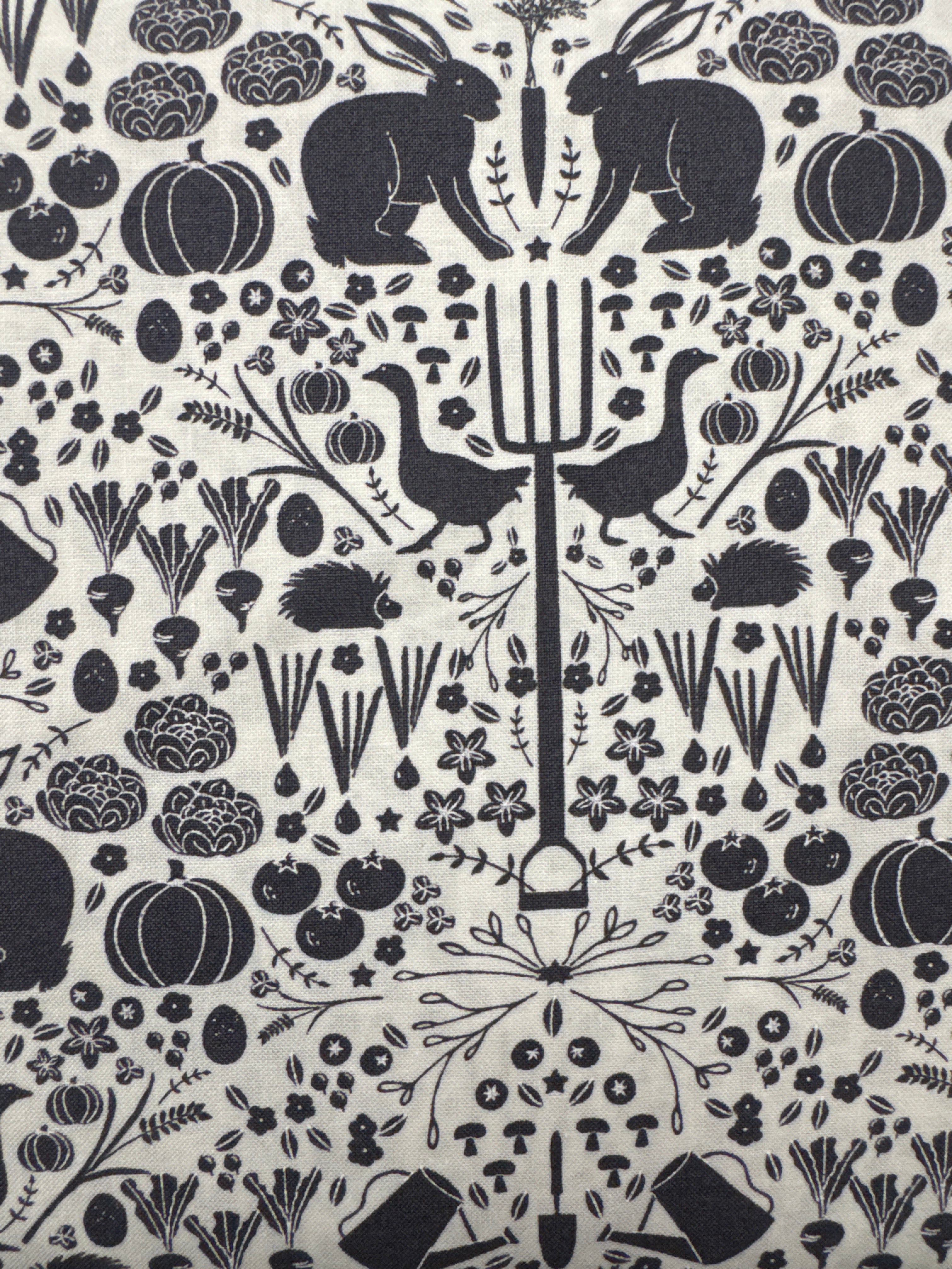 Midnight in the Garden Main Black on White Halloween quilting fabric by Moda