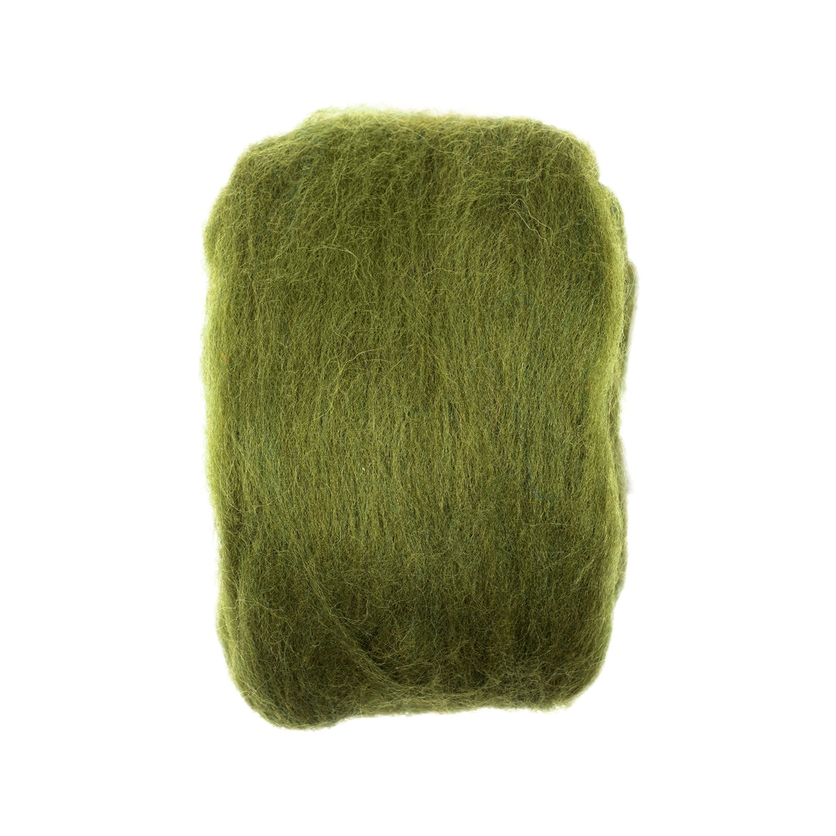 Natural Wool Roving (Moss Green)