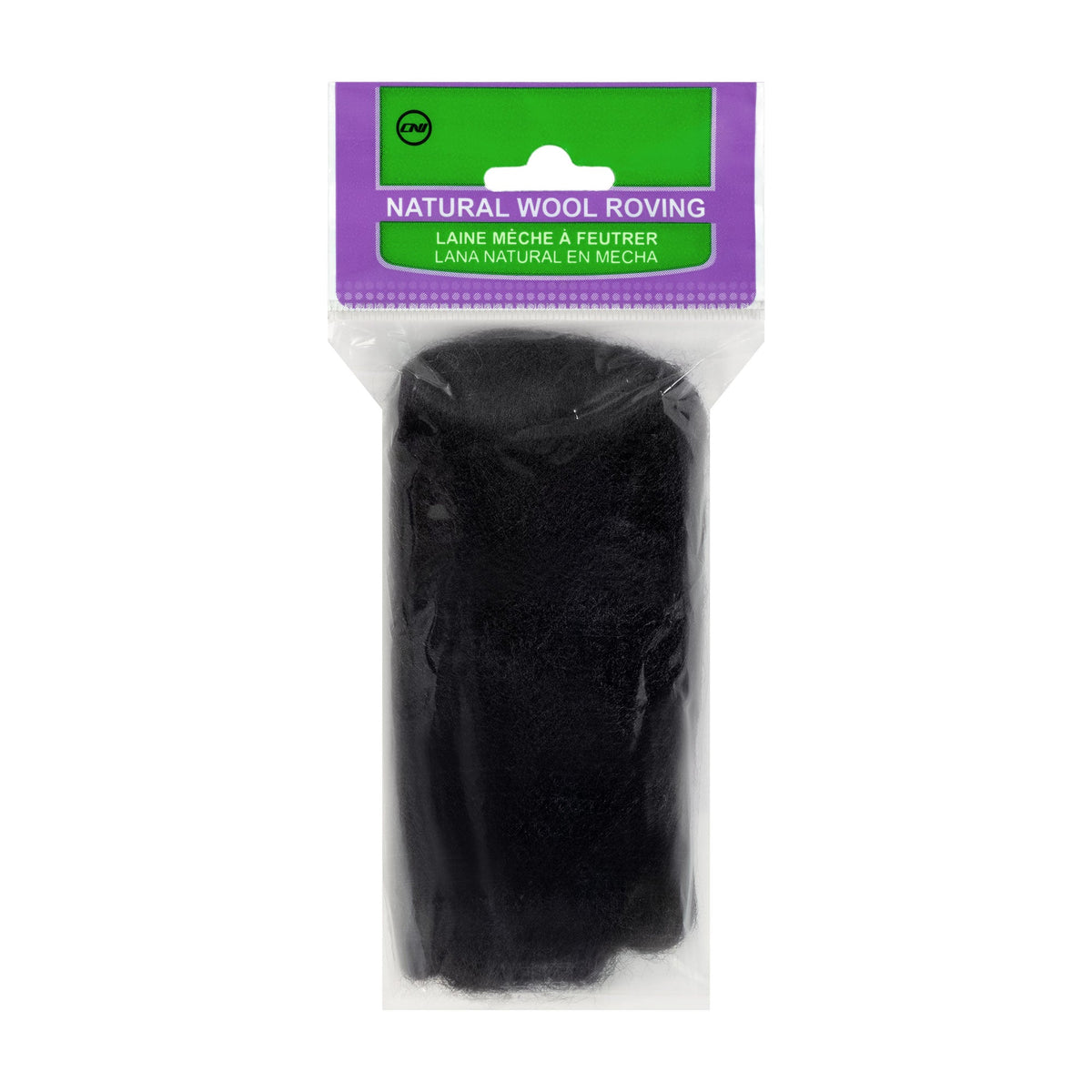 Natural Wool Roving (Black)
