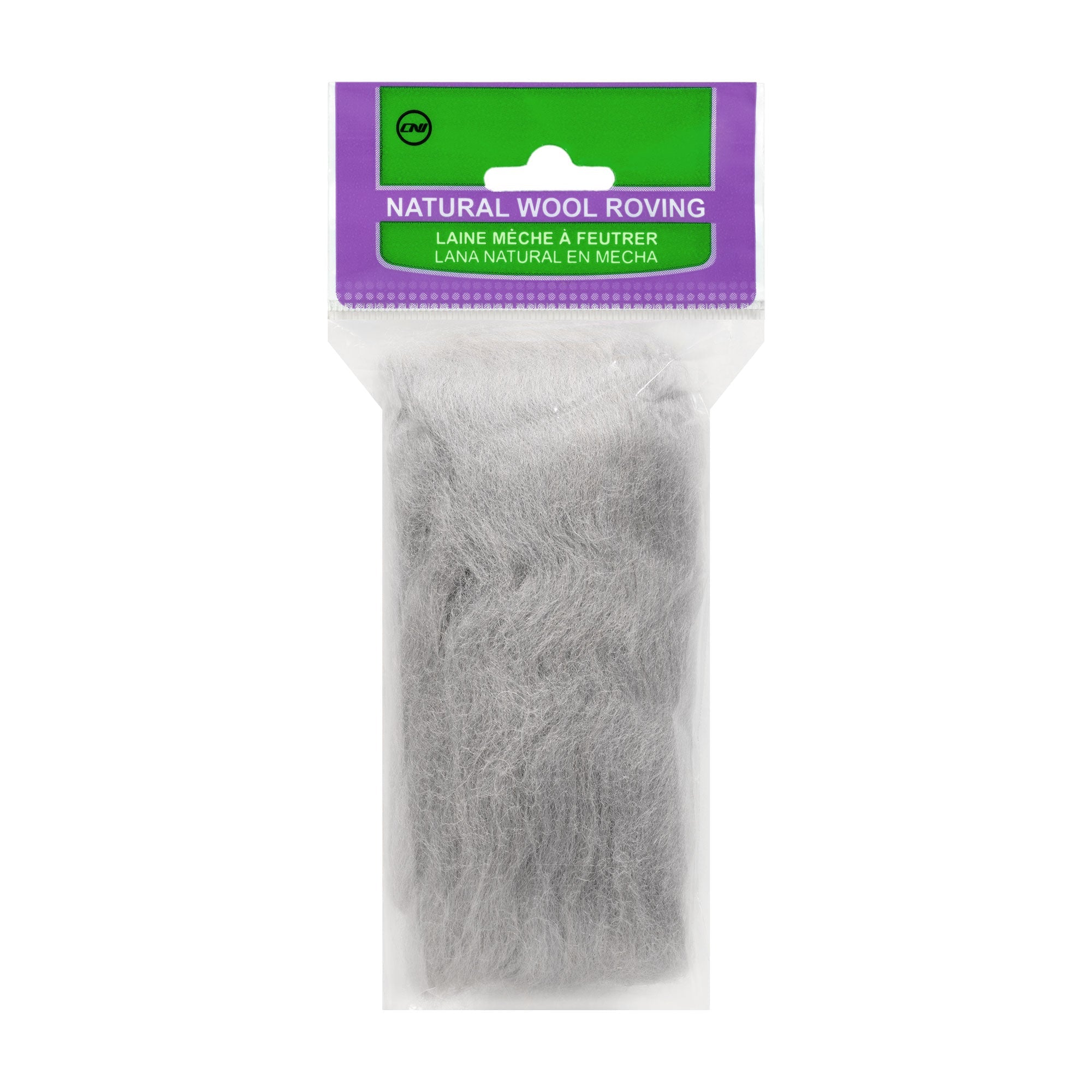 Natural Wool Roving (Ash)