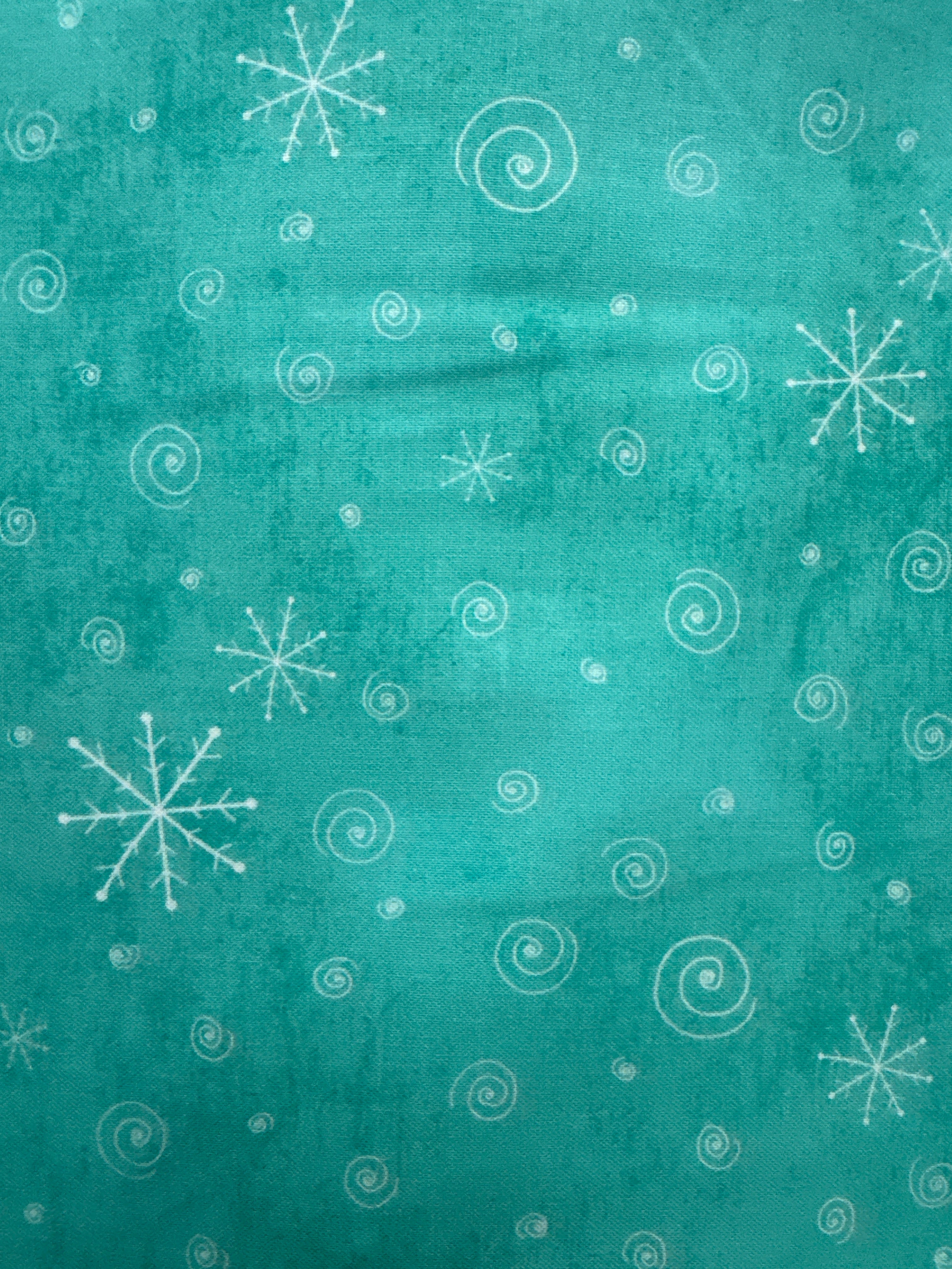 A Very Terrific Christmas Aqua holiday quilting fabric by Windham Fabrics