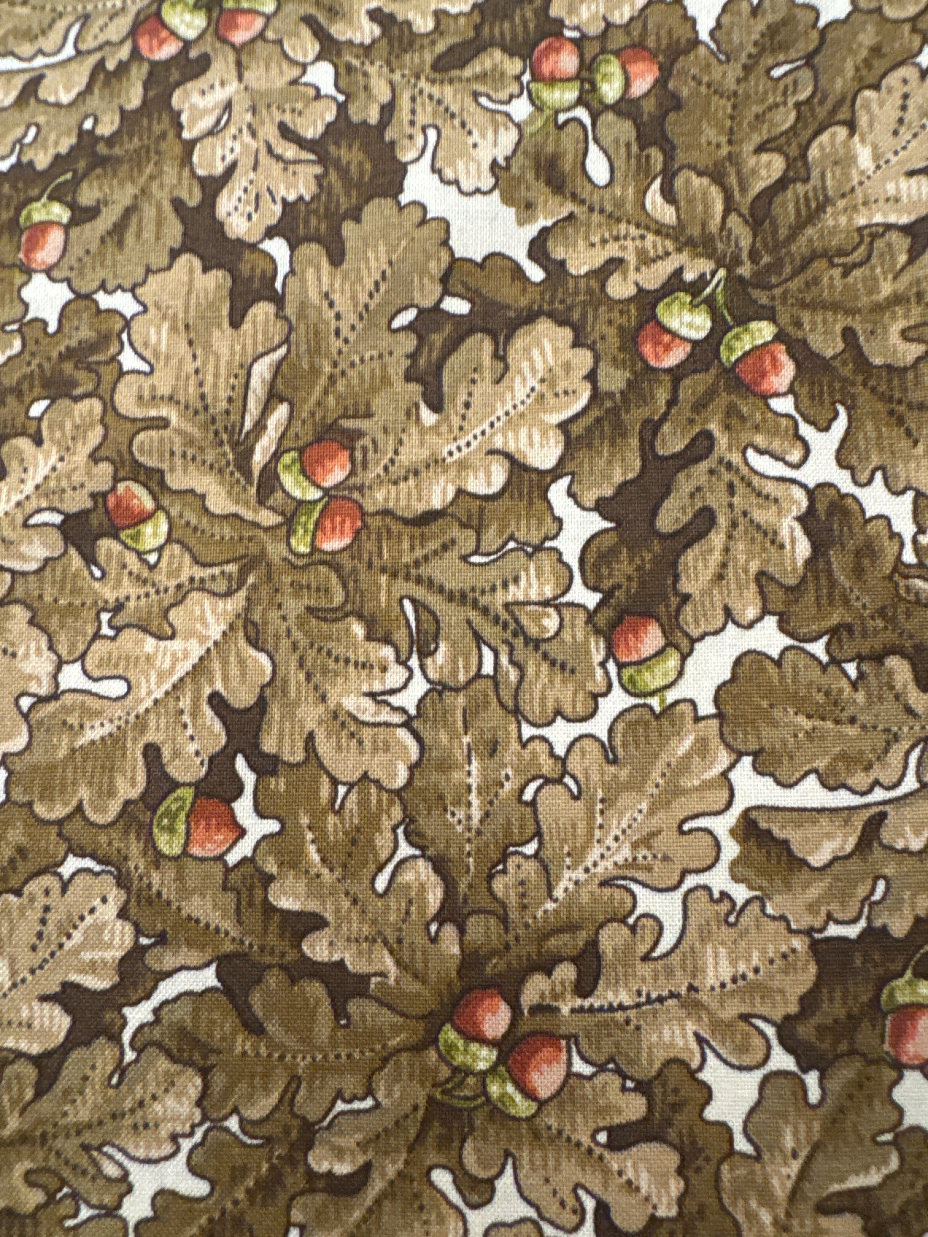 Autumn Woods Dried Acorn Leaves Brown novelty quilting fabric by Andover Fabrics