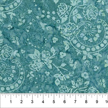Banyan 80635-64 - Rose Parade Rose Swirl Dark Teal 45" wide fabric per yard