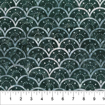 Banyan Batiks Pearls Clamshell Dots batik quilting fabric in Midnight Caller