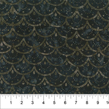 Banyan Batiks Pearls Clamshell Dots batik quilting fabric in Soot