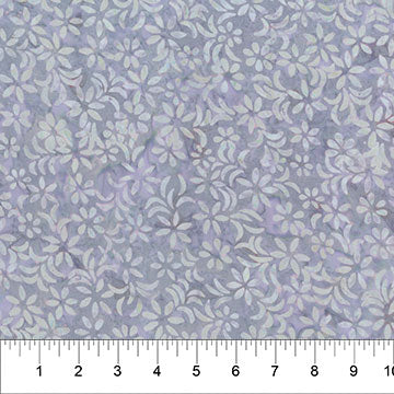 Banyan Batiks Pearls Daisy Dots batik quilting fabric in Silver Lites