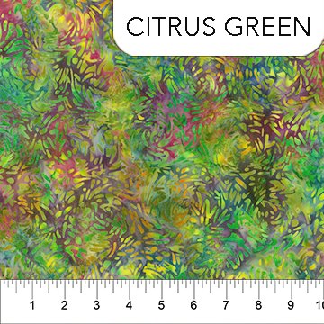 Northcott Banyan BFFs 81600-72 citrus green batik blender