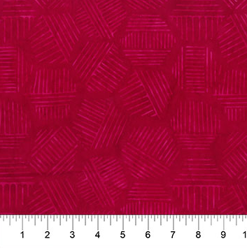 Banyan Batiks Hexies batik quilting fabric in Raspberry