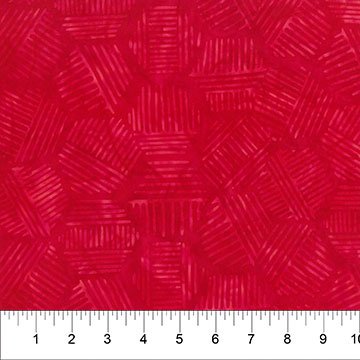 Northcott Banyan Batiks Hexies quilting cotton batik fabric in Lipstick Red