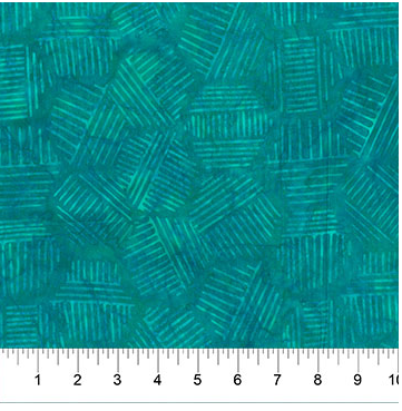 Banyan Batiks Hexies batik quilting fabric in Turquoise