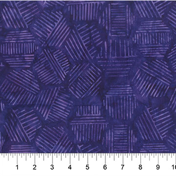 Banyan Batiks Hexies batik quilting fabric in Eggplant purple