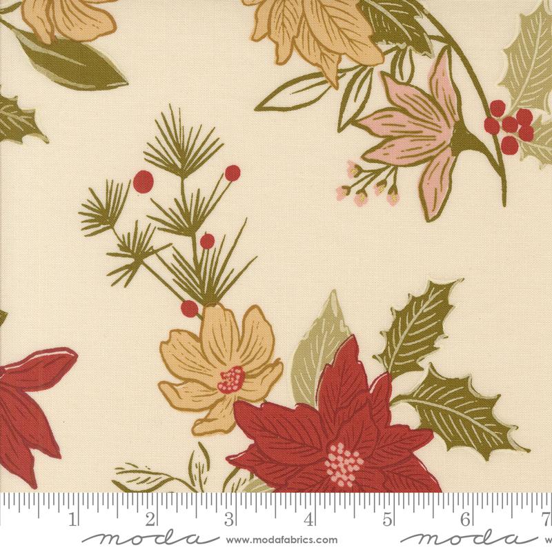 Moda Old World Yuletide quilting fabric in Eggshell 45620
