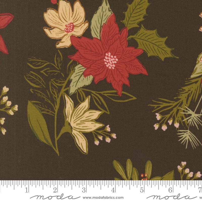 Moda Old World Yuletide quilting fabric in Espresso 45620