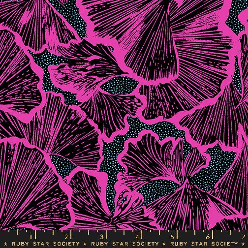 Moda Glow Garden Halloween quilting fabric in Black and Pink