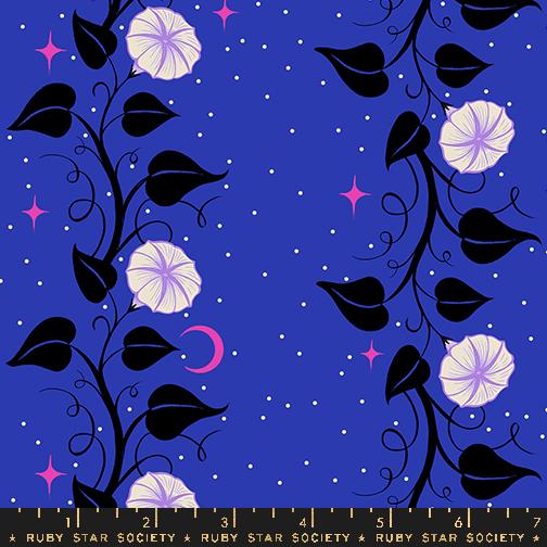 Moda Glow Garden Halloween quilting fabric in Blacklight