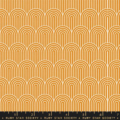 Ruby Star Society Geometry Turmeric RS5174 11 quilting fabric — modern geometric in warm turmeric yellow